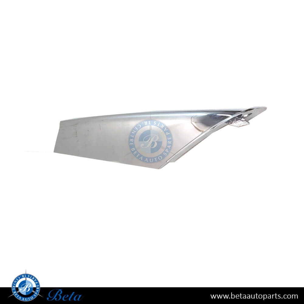 Left Side Fog Lamp Cover Upper Moulding - Chrome (Left) for Tesla Model S 2017-2021 models, Part Number 1056378-00-C