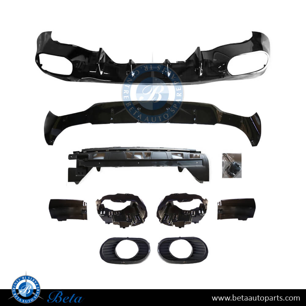 Rear Diffuser assembly AMG CLA35 For Normal AMG Black Color for Mercedes CLA-Class C118 2019-Up models, Part Number 1188850402