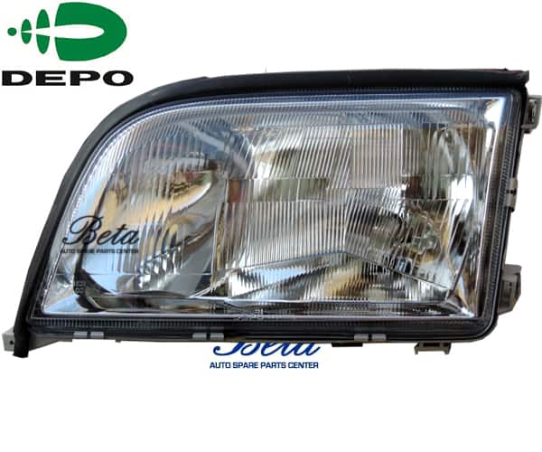 Left Side Headlamp -Crystal for Mercedes S-Class W140 1993-1998 models, Part Number 1408207361