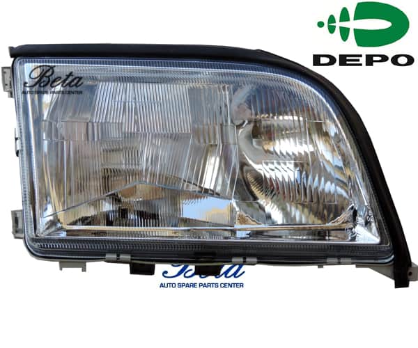 Right Side Headlamp -Crystal for Mercedes S-Class W140 1993-1998 models, Part Number 1408207461