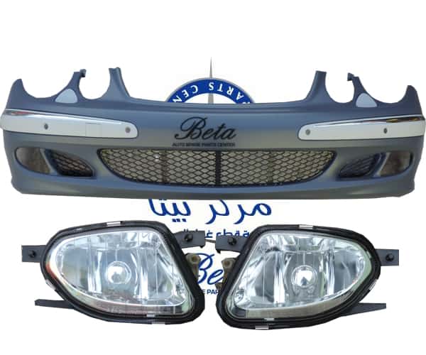 W211 FRONT BUMPER ELEGANCE WITH PDC WITH WASH 2118800140 FROM TAIWAN 2002 TO 2005 MODEL