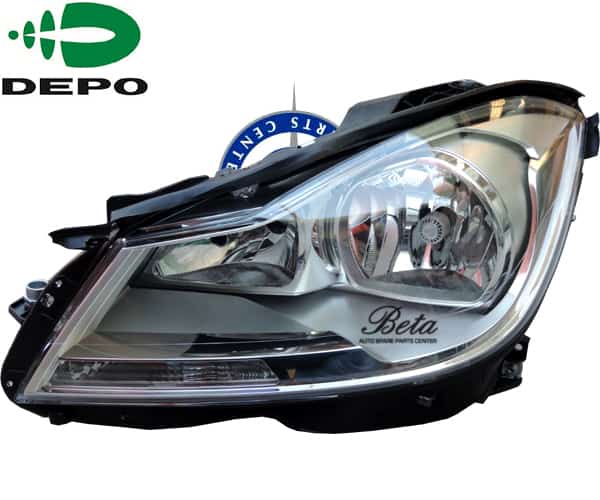 Left Side Headlamp Normal -Silver for Mercedes C-Class W204 2011-2014 models, Part Number 2048204959