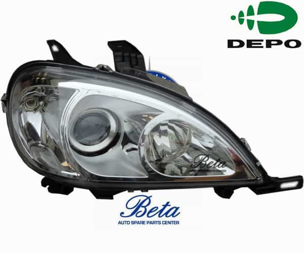 Right Side Headlamp with Motor for Mercedes ML-Class W163 1997-2004 models, Part Number 1638204661