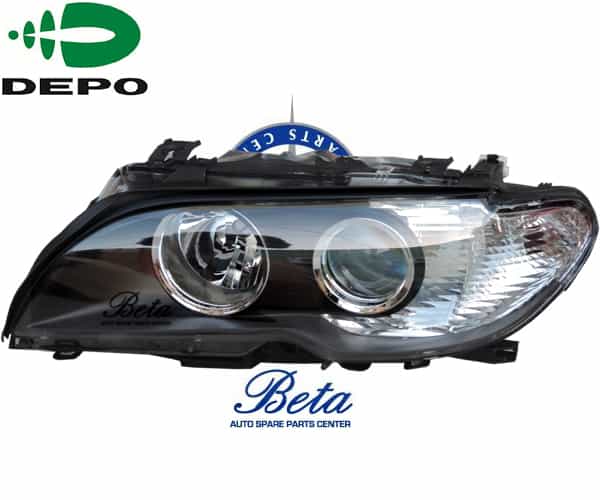 Left Side Headlamp with White Indicator -Black for BMW 3 Series E46 LCI 2002-2004 models