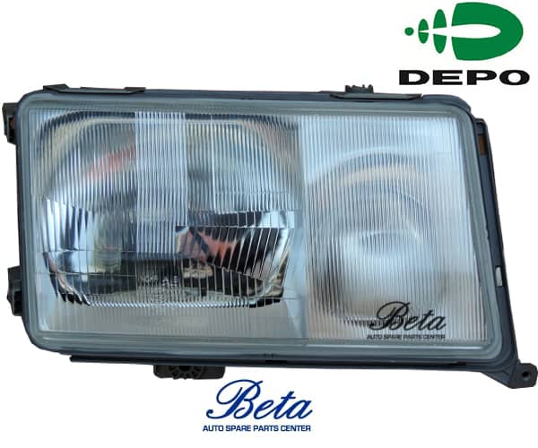 Right Side Headlamp for Mercedes E-Class W124 1986-1989 models, Part Number 1248202661