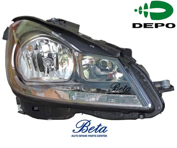 Right Side Headlamp Normal -Black for Mercedes C-Class W204 2011-2014 models, Part Number 2048209659