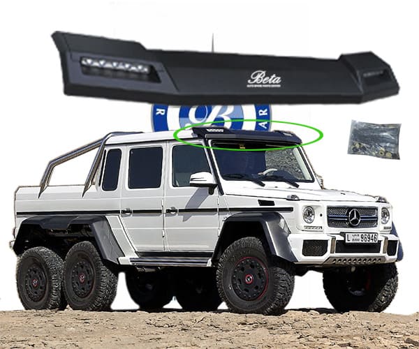 Front Roof Spoiler with LED BBS 4X4 for Mercedes G-Class W463 1992-2017 models, Part Number 4638807200