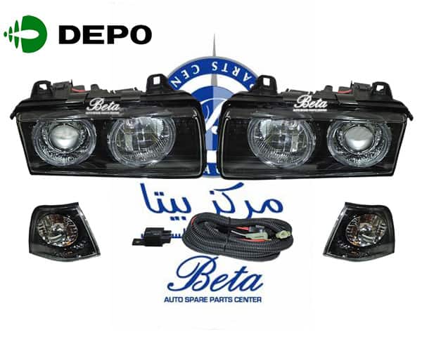 Headlamp Angel Eyes -Black for BMW 3 Series E36 1991-1997 models