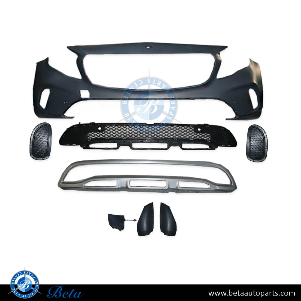 Front Bumper Assembly Basic for Mercedes GLA-Class X156 2017-2019 models, Part Number 1568803600