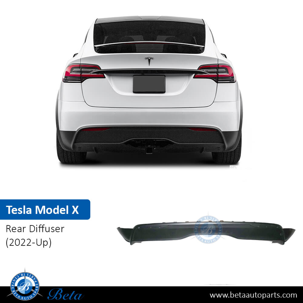 Tesla Model X (2022-Up), Rear Diffuser, China, 1609582-00-A