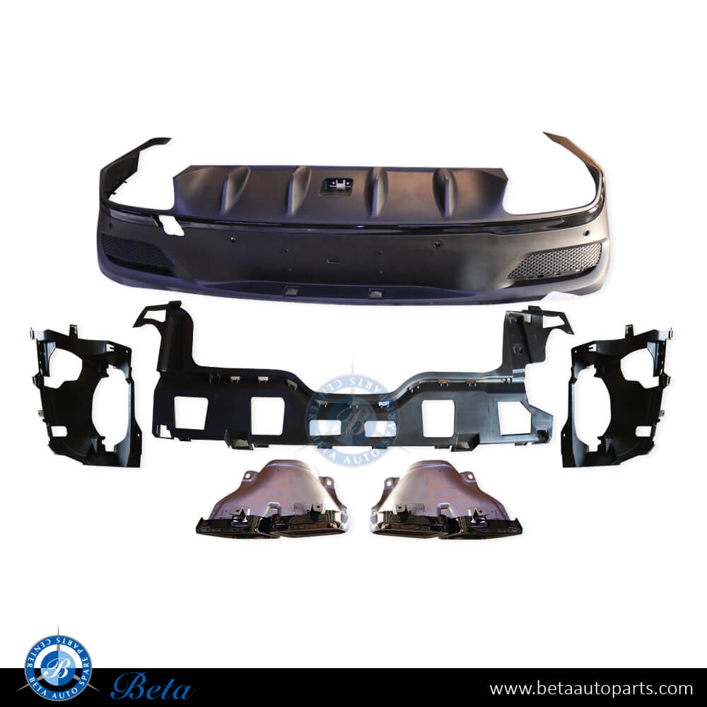 Rear Diffuser assembly AMG GLE63S with Exhaust Tips Black Color for Mercedes GLE-Class Coupe C167 2019-Up models, Part Number 1678851407