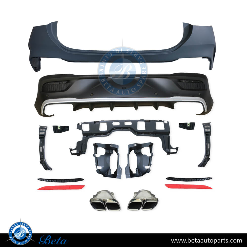 Rear Bumper assembly AMG GLE63 with Park Assist for Mercedes GLE-Class Coupe C167 2019-Up models, Part Number 1678859906