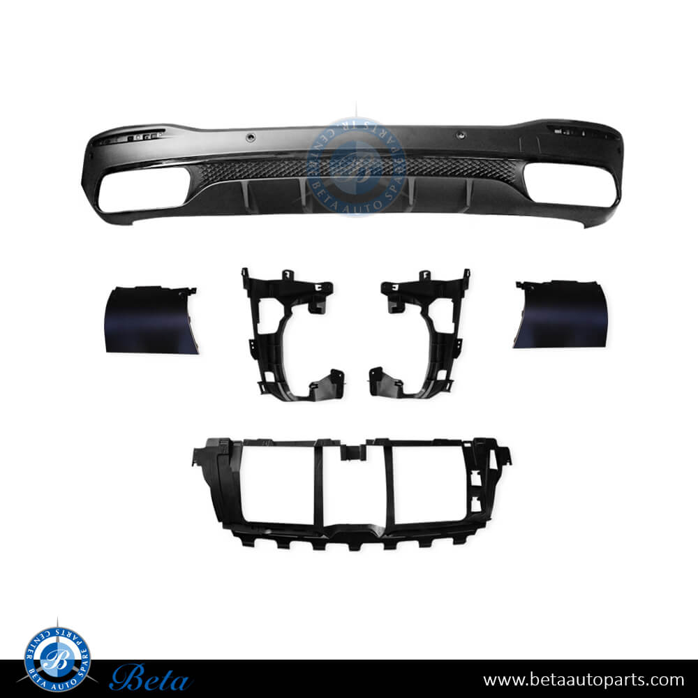 Rear Diffuser AMG GLS63 - Black for Mercedes GLS-Class X167 2020-Up models, Part Number 1678869402