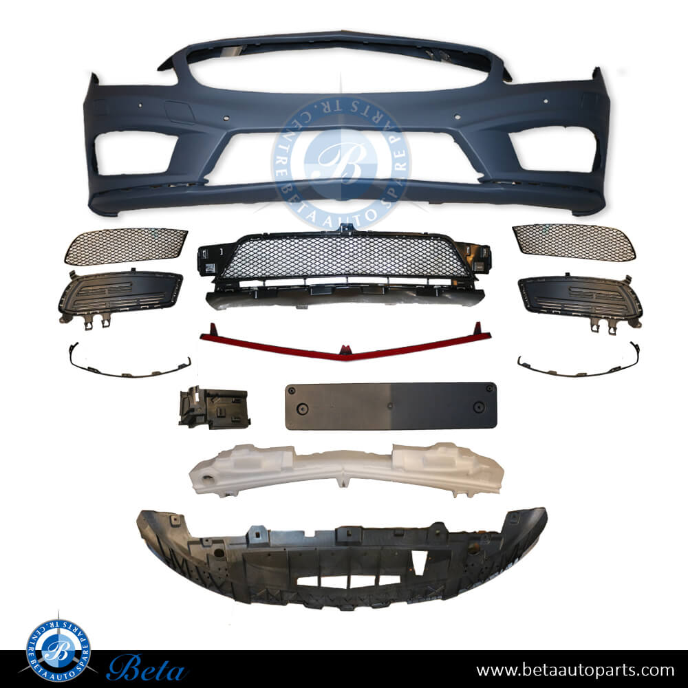 Front Bumper AMG with PDC with Washer for Mercedes A-Class W176 2013-2015 models, Part Number 1768805640