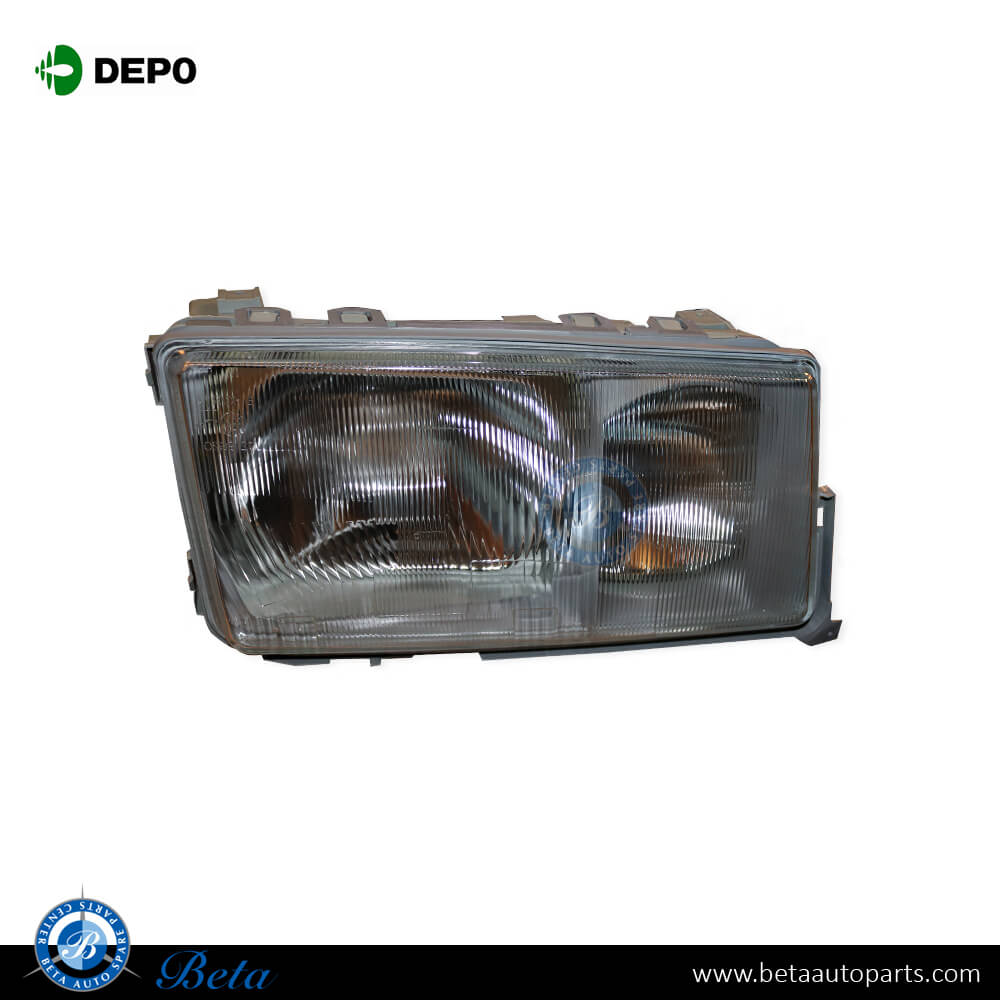 Right Side Headlamp for Mercedes C-Class W201 1982-1993 models, Part Number 2018202661