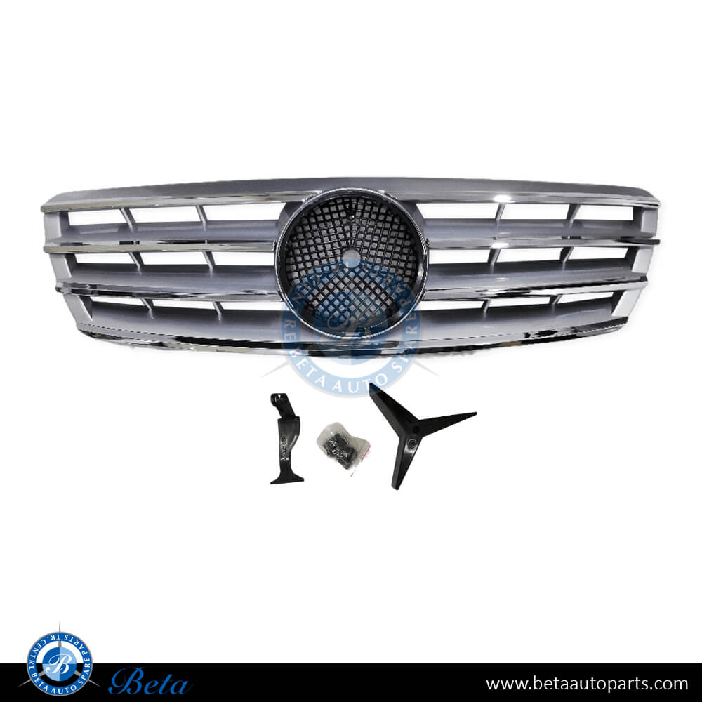 Radiator Grille Silver Color for Mercedes C-Class W203 2001-2007 models, Part Number 2038801A23