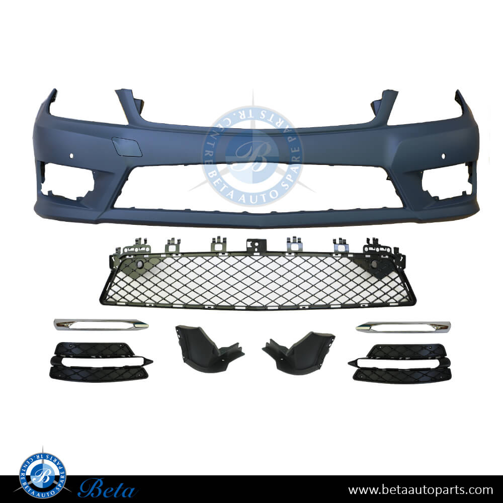 Front Bumper with PDC without Washer with Sport Package for Mercedes C-Class W204 2011-2014 models, Part Number 2048802849