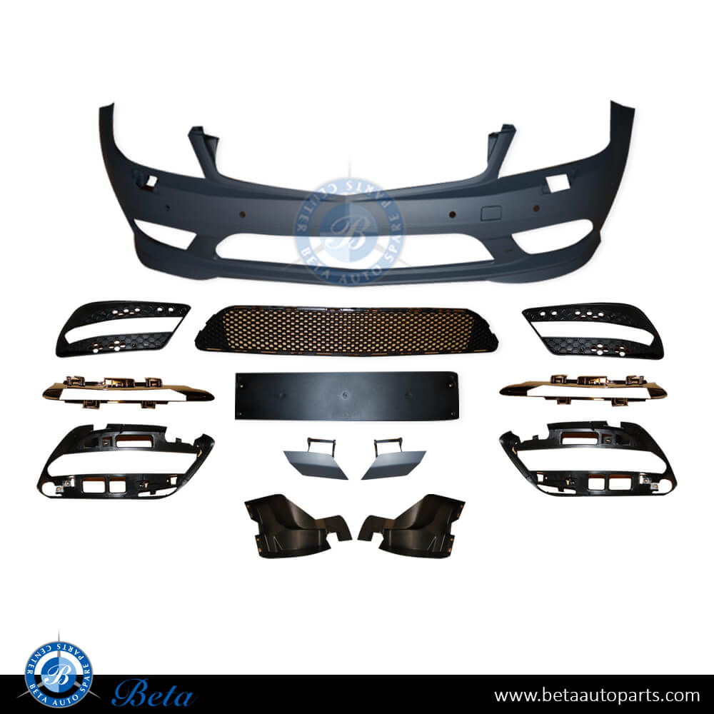 Front Bumper Assy with PDC with Washer with DRL AMG for Mercedes C-Class W204 2008-2010 models, Part Number 2048852838