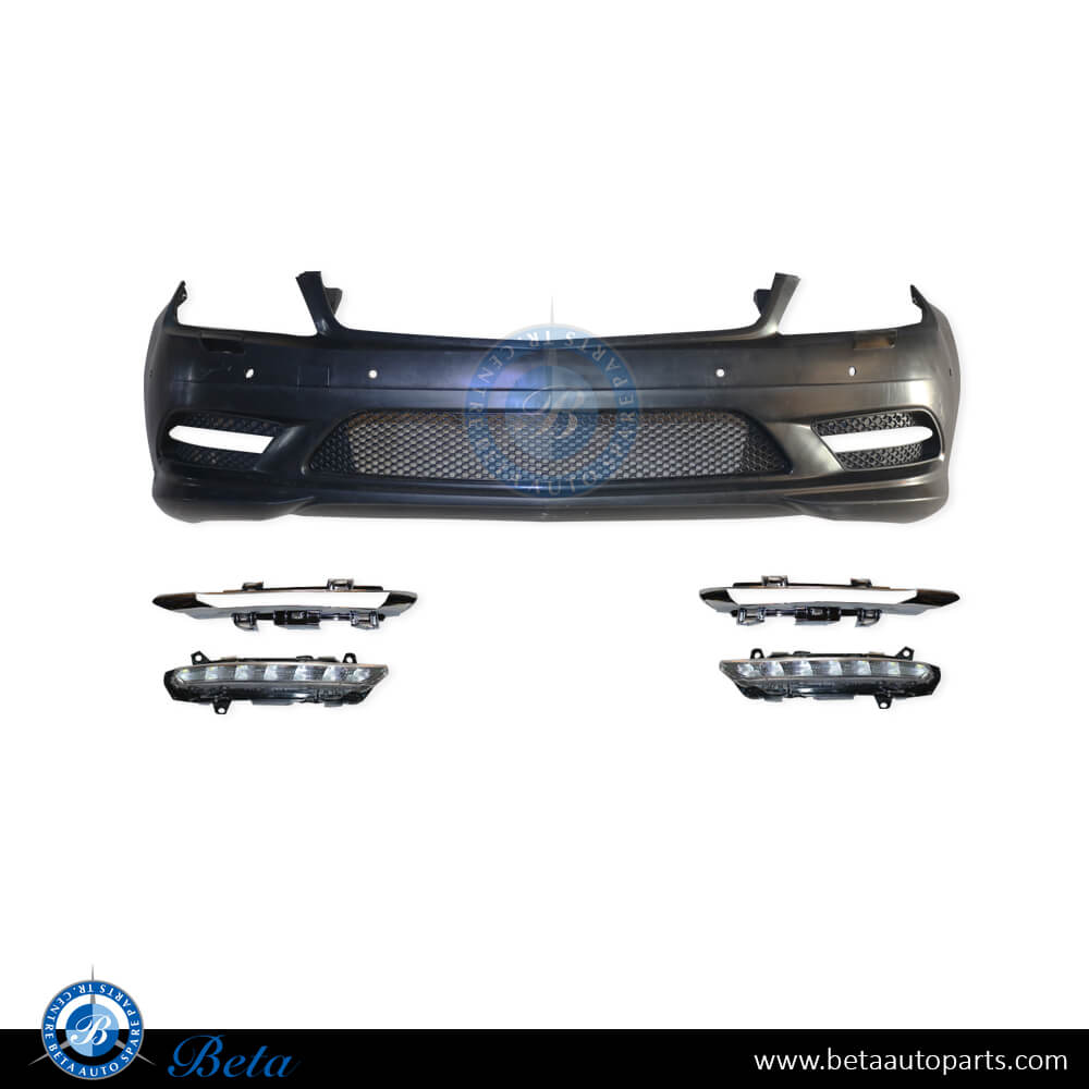 Front Bumper Normal AMG with DRL / PDC / Washer for Mercedes C-Class W204 2008-2010 models, Part Number 2048852838