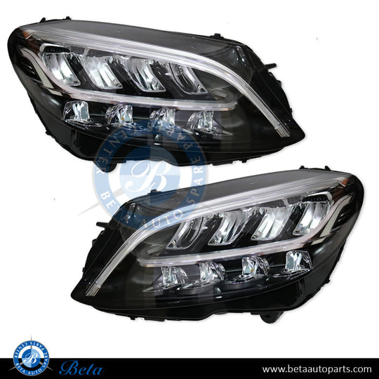 Headlamp Upgrade from Static LED to 2019 Static LED look for Mercedes C-Class W205 2015-2018 models, Part Number 2058203561 / 2058203661