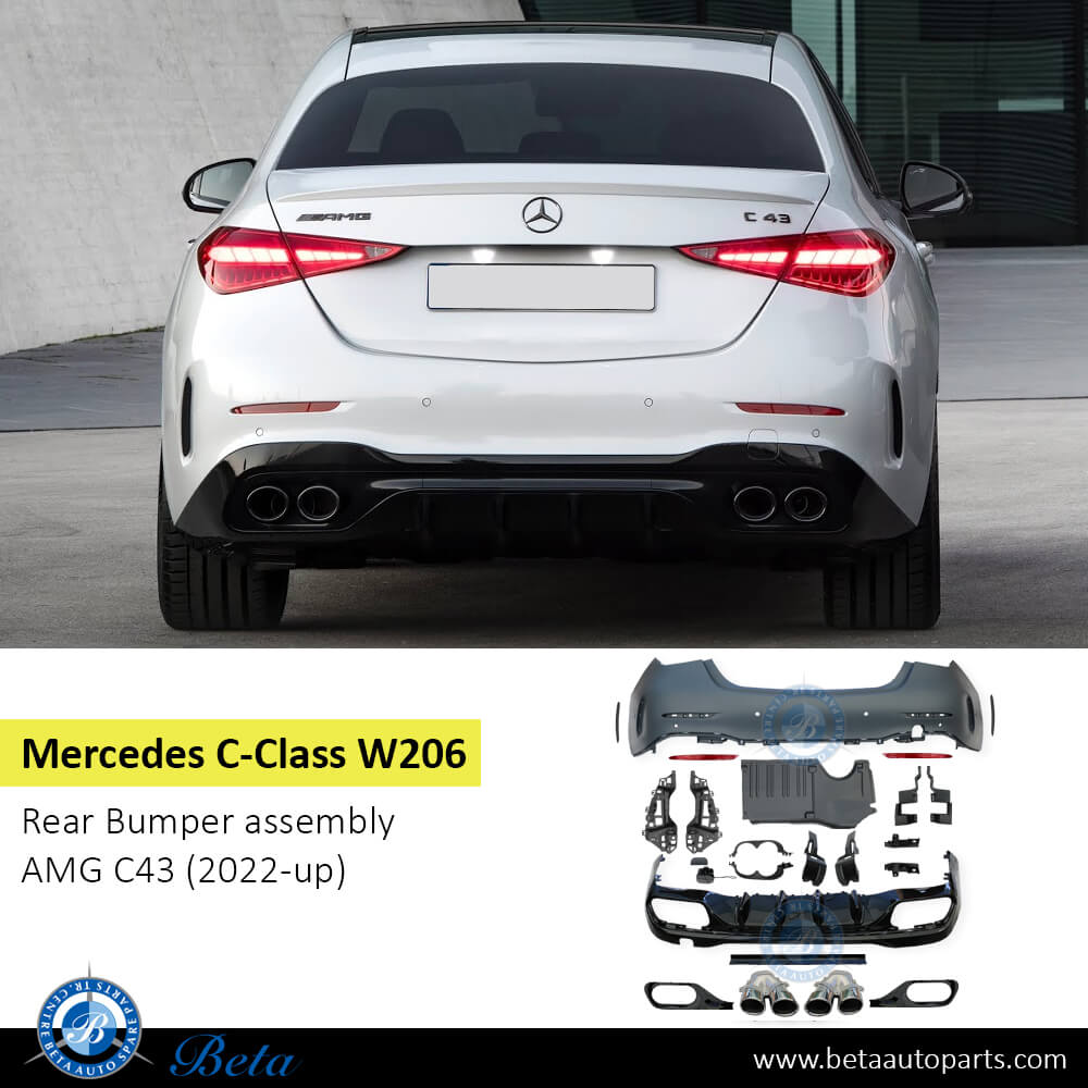 Mercedes C-Class W206 (2022-Up), Rear Bumper with Park Assist AMG C43, China, 2068850803