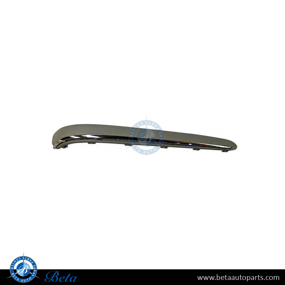 Left Side Rear Bumper Strip with Chrome Moulding Elegance for Mercedes E-Class W211 2003-2005 models, Part Number 2118800312