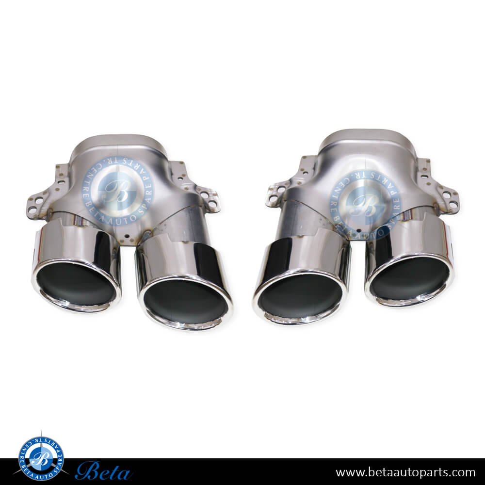 Exhaust Tips AMG E53 Silver Color for Mercedes E-Class W213 2021-Up models, Part Number 2134902307 / 2134900000