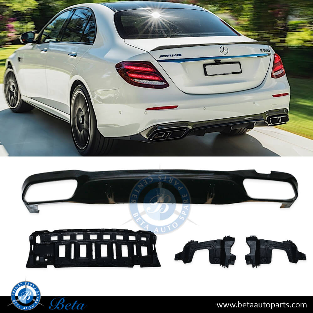 Rear Diffuser AMG E63 for Normal AMG Black Color for Mercedes E-Class W213 2017-2020 models, Part Number 2138852501