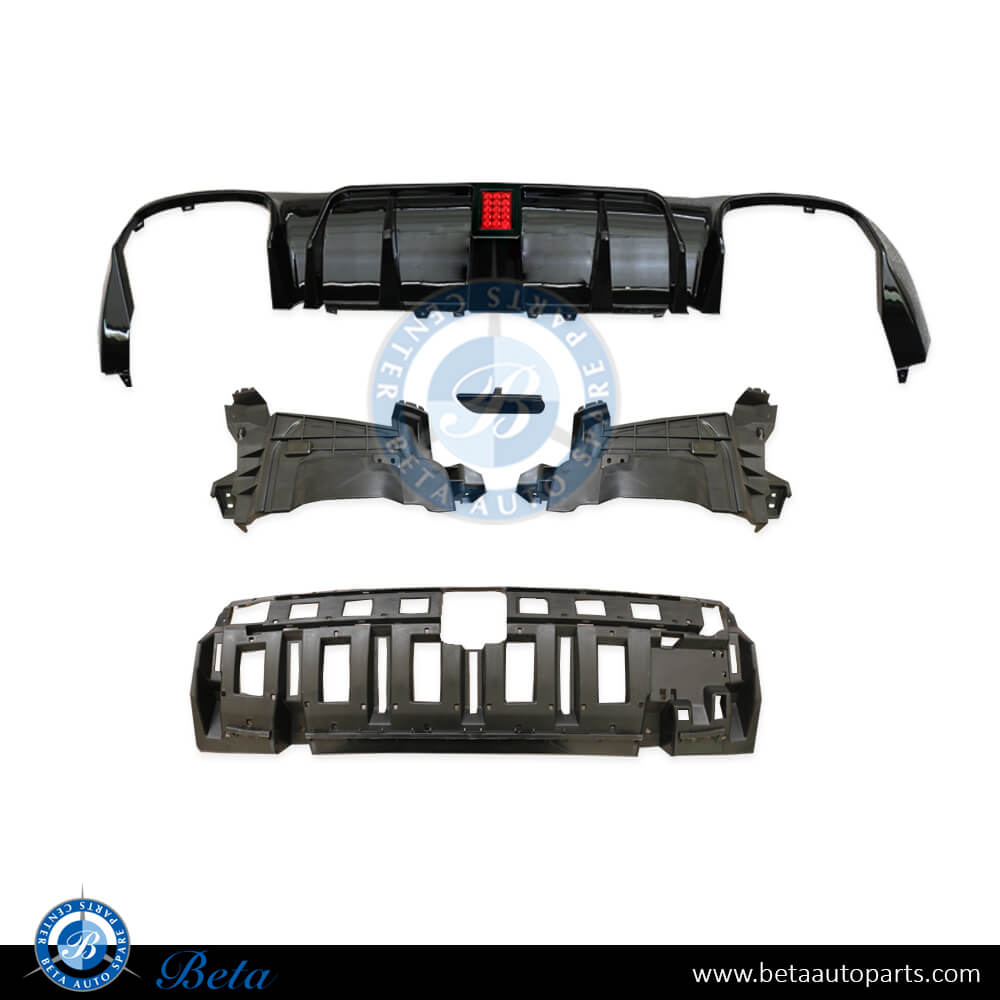 Rear Diffuser Assembly BBS Look For Normal AMG Black Color for Mercedes E-Class W213 2017-2020 models, Part Number 2138852501