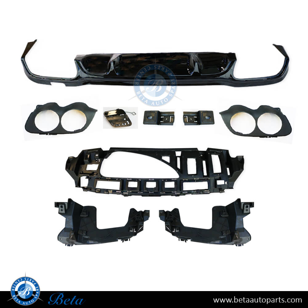 Rear Diffuser Assy AMG E53 for Normal AMG Black Color for Mercedes E-Class W213 2021 -Up models, Part Number 2138855205