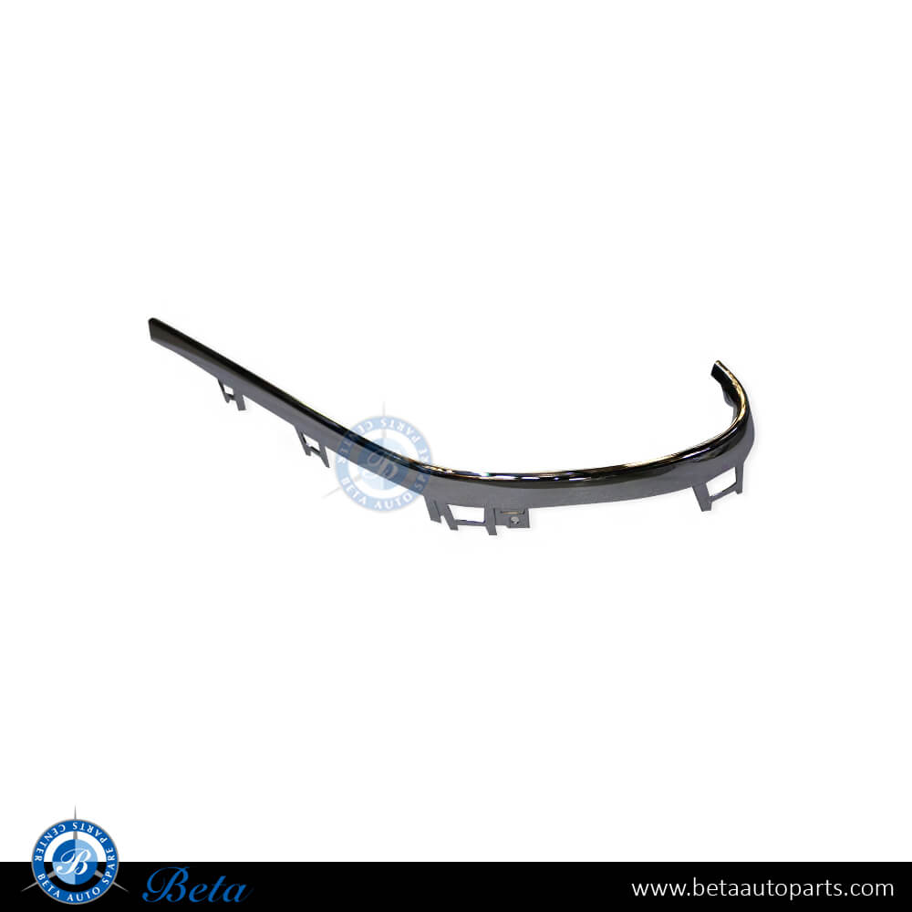 Left Side Radiator Grille Frame Moulding AMG with Camera Hole - Silver for Mercedes E-Class W213 / C238 2021-Up models, Part Number 2138856506