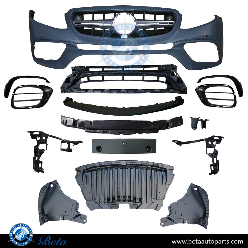 Front Bumper AMG E63 Look with PDC for Mercedes E-Class W213 2017-2020 models, Part Number 2138858600