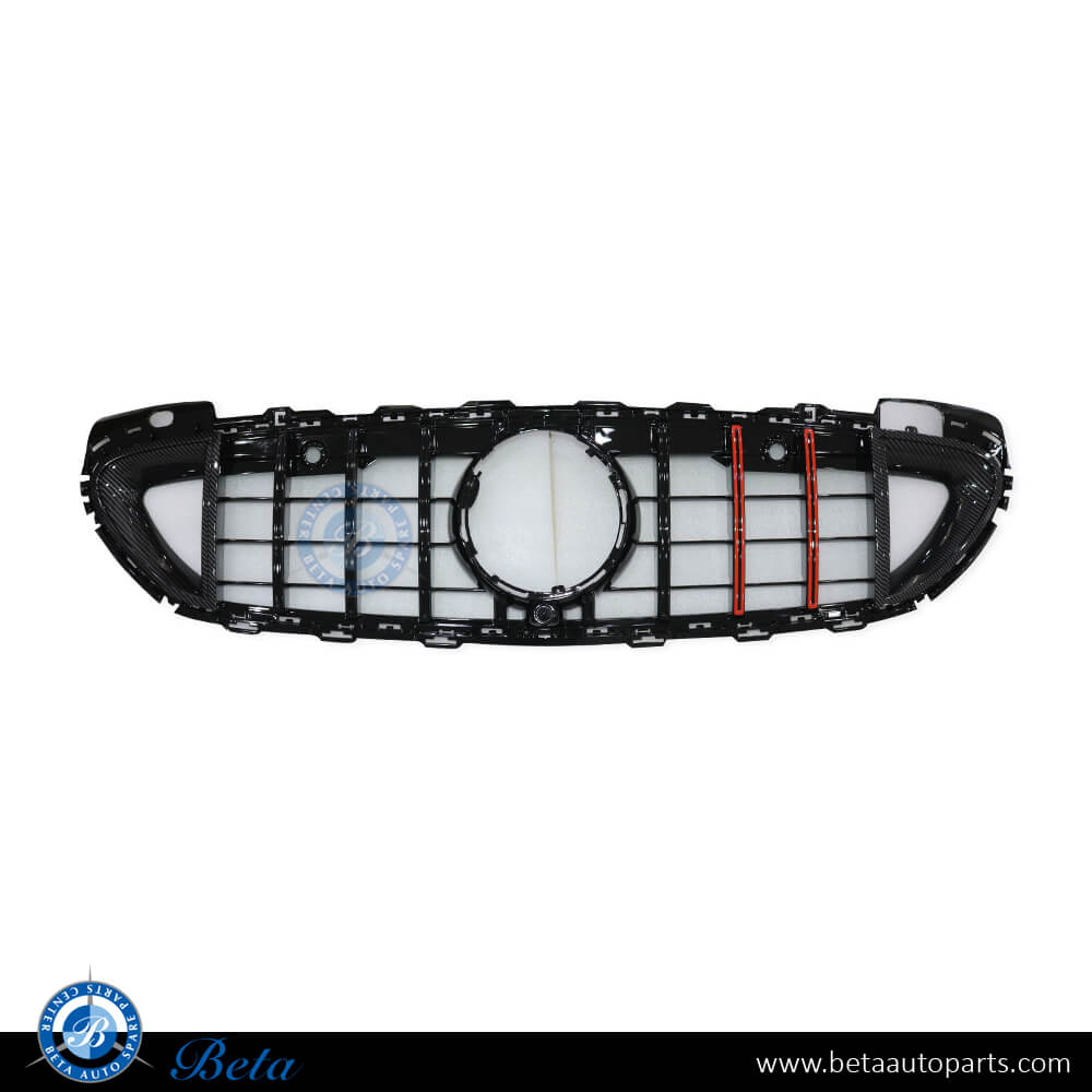 Radiator Grille Brabus Look Carbon and Red for Mercedes E-Class W213 2021-Up models, Part Number 2138880001