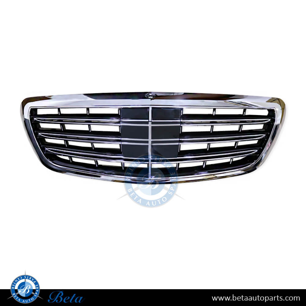 Grille assembly with camera hole without night vision for Mercedes S-Class W222 2014-2020 models, Part Number 2228802500