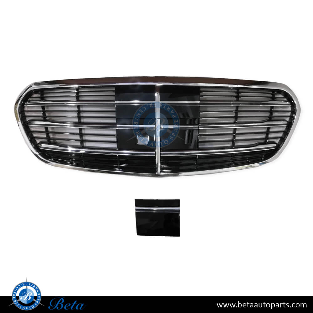 Radiator Grille with Camera with ACC Black and Chrome color for Mercedes S-Class W223 2021-Up models, Part Number 2238804000