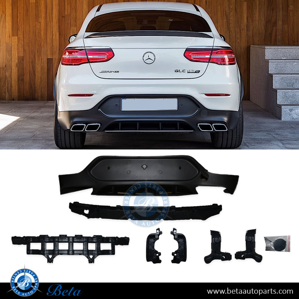 Rear Diffuser AMG GLC63 for Normal AMG for Mercedes GLC-Class Coupe W253 2016-2019 models, Part Number 2538856702