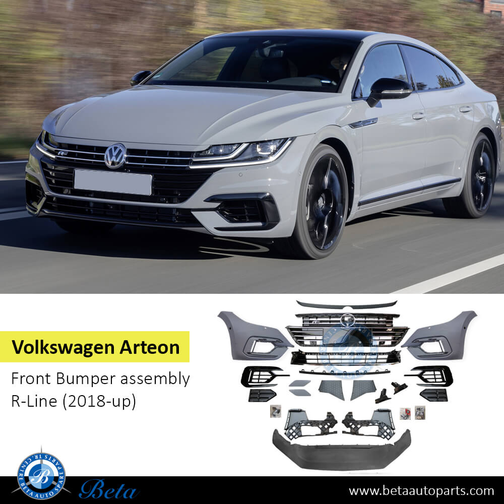 Volkswagen Arteon R-Line (2018-Up), Front Bumper assembly, China, 3G8807013 / 3G8807014G