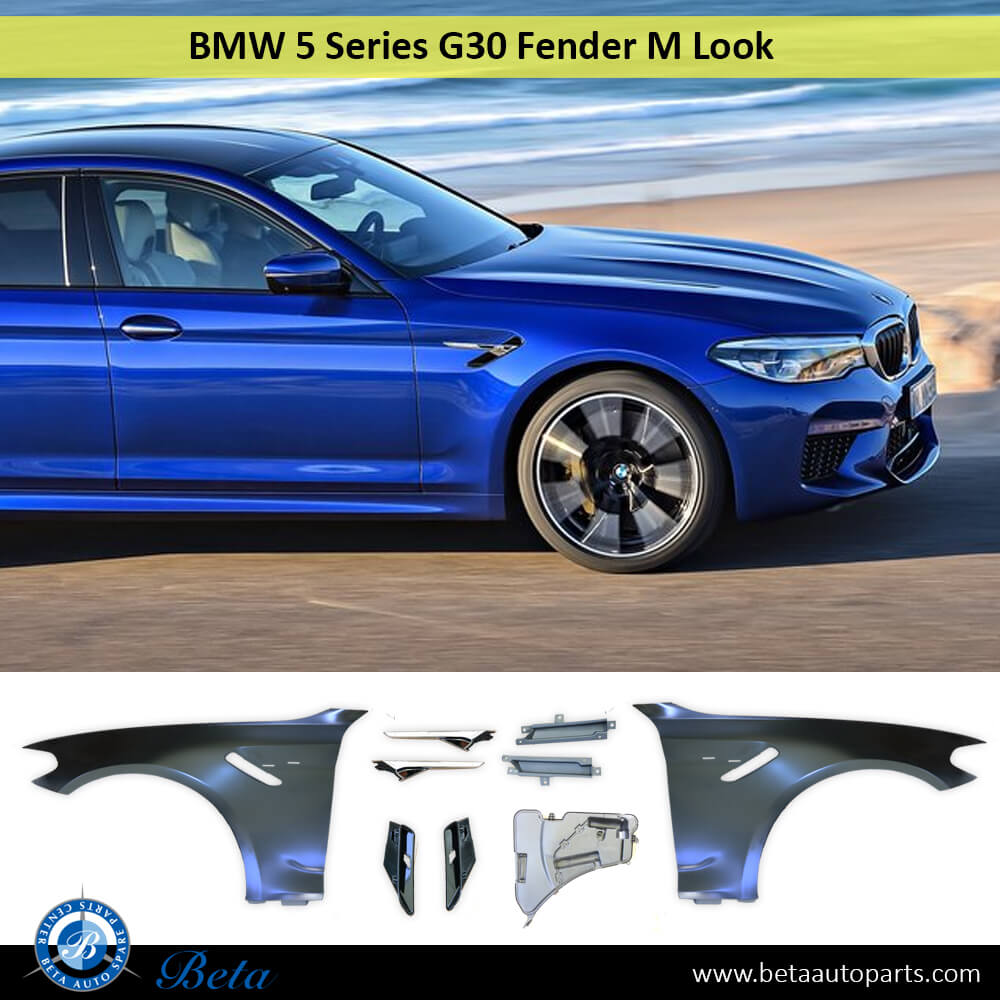 BMW 5 Series G30 (2017-up), Fender M Look with Vents (Set), Taiwan, 41007443687 / 41007443688