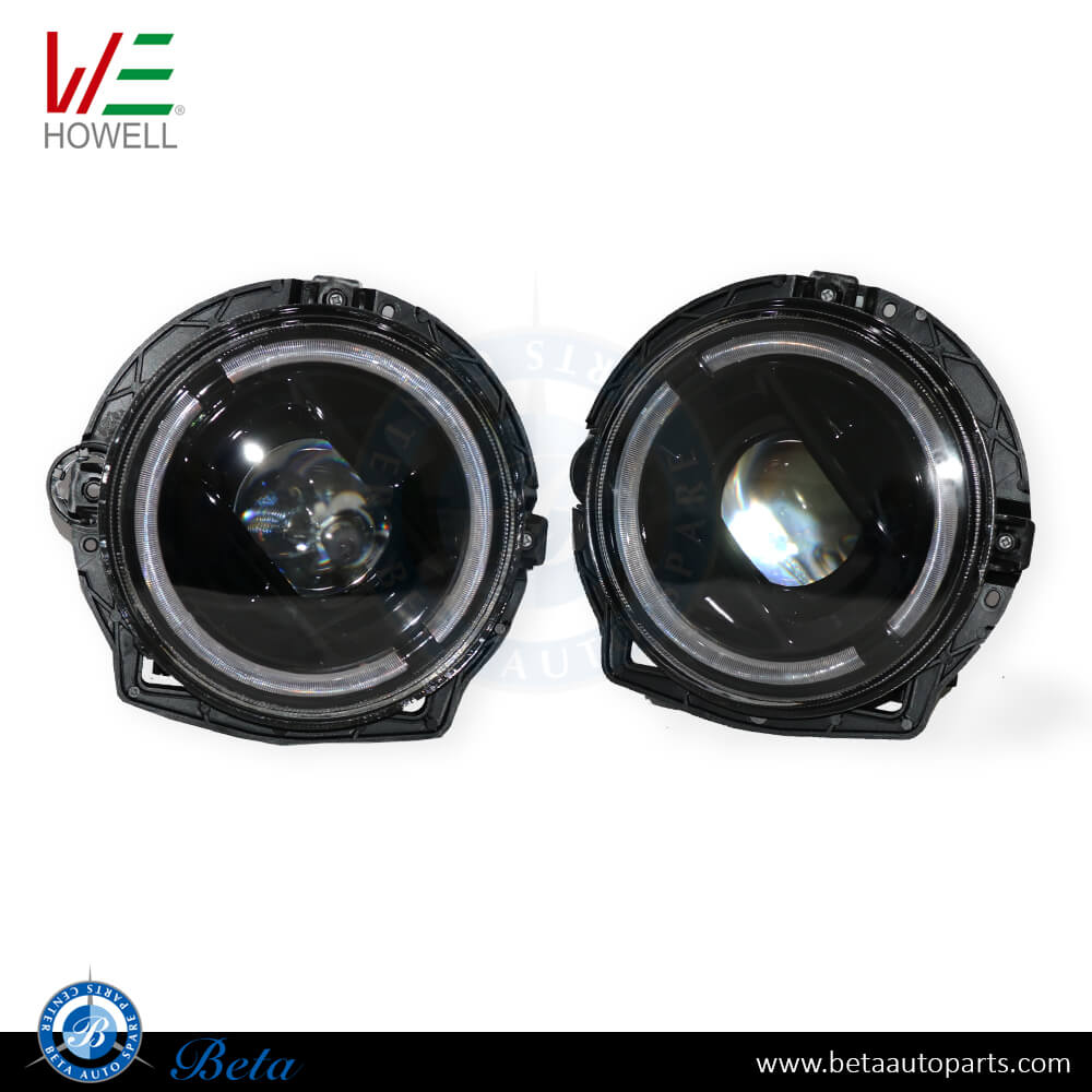 Headlamp Assy Black 2019 Look for Mercedes G-Class W463 1986-2006 models, Part Number 4638200059