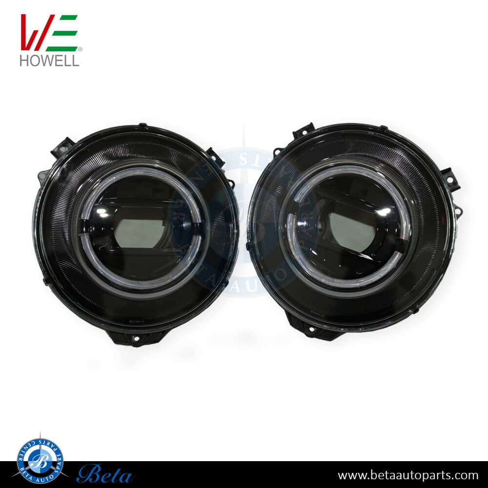 Headlamp Assy Black 2019 Look for Mercedes G-Class W463 2007-2017 models, Part Number 4638200759