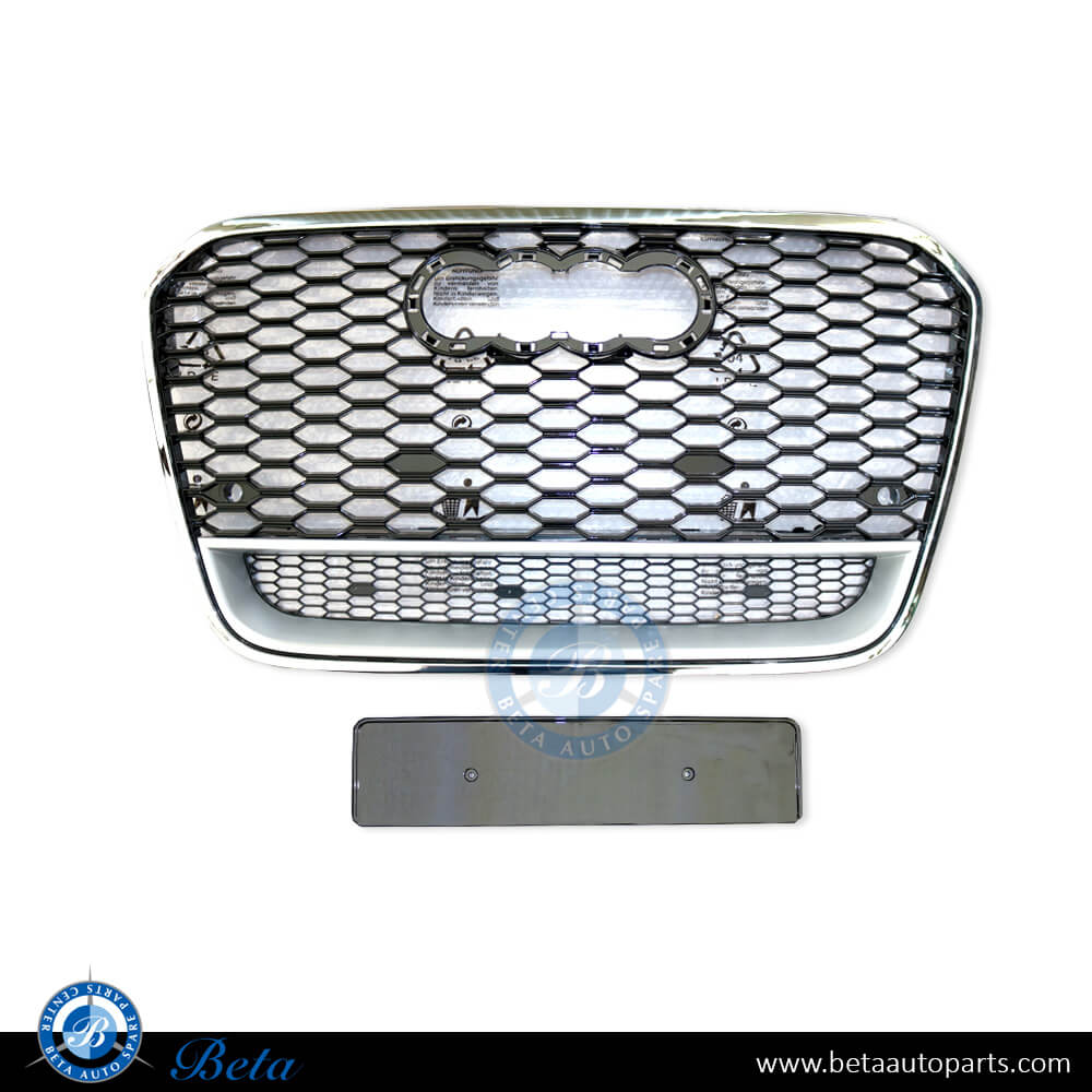 Audi A6 (2011-2014), Grille RS6 Look (Black and Chrome), China, 4G0853651H