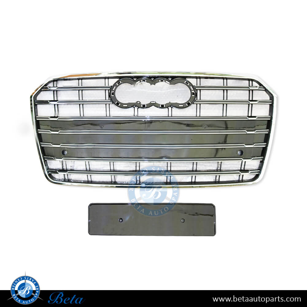 Grille S7 Look Black and Chrome color for Audi A7 2015-2017 models, Part Number 4G8853651