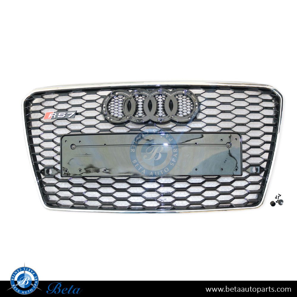 Grille RS7 Look Black and Chrome color for Audi A7 2011-2014 models, Part Number 4G8853651C