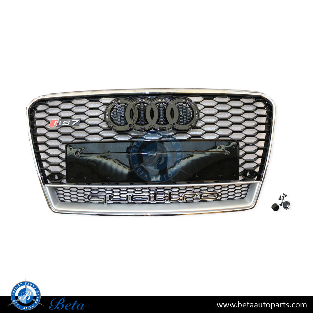 Grille RS7 Look Black and Chrome color for Audi A7 2011-2014 models, Part Number 4G8853651C