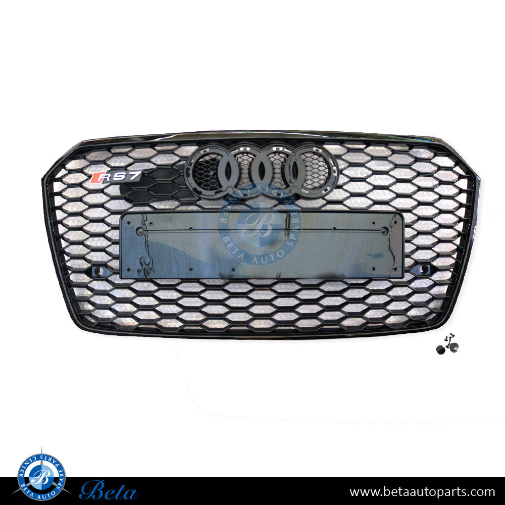 Grille RS7 Look All Black for Audi A7 2015-2017 models, Part Number 4G8853651E