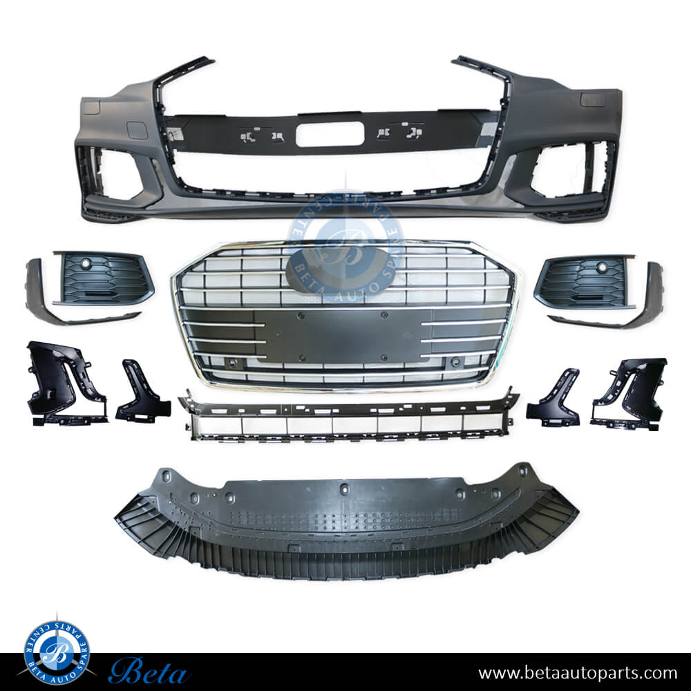 Front Bumper Assembly with PDC for Audi A6 S-LINE 2019-Up models, Part Number 4K0807065C