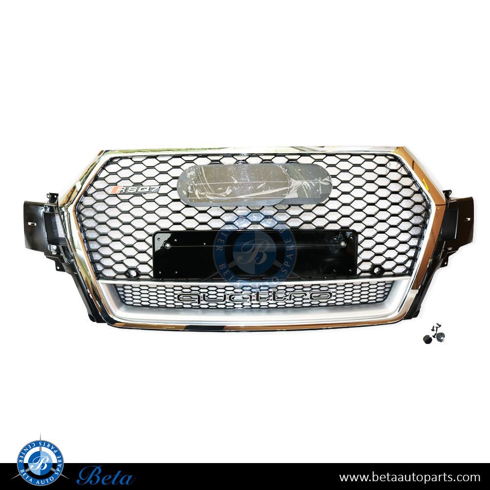 Grille RSQ7 Look Black and Chrome color for Audi Q7 2016-2019 models, Part Number 4M0853651