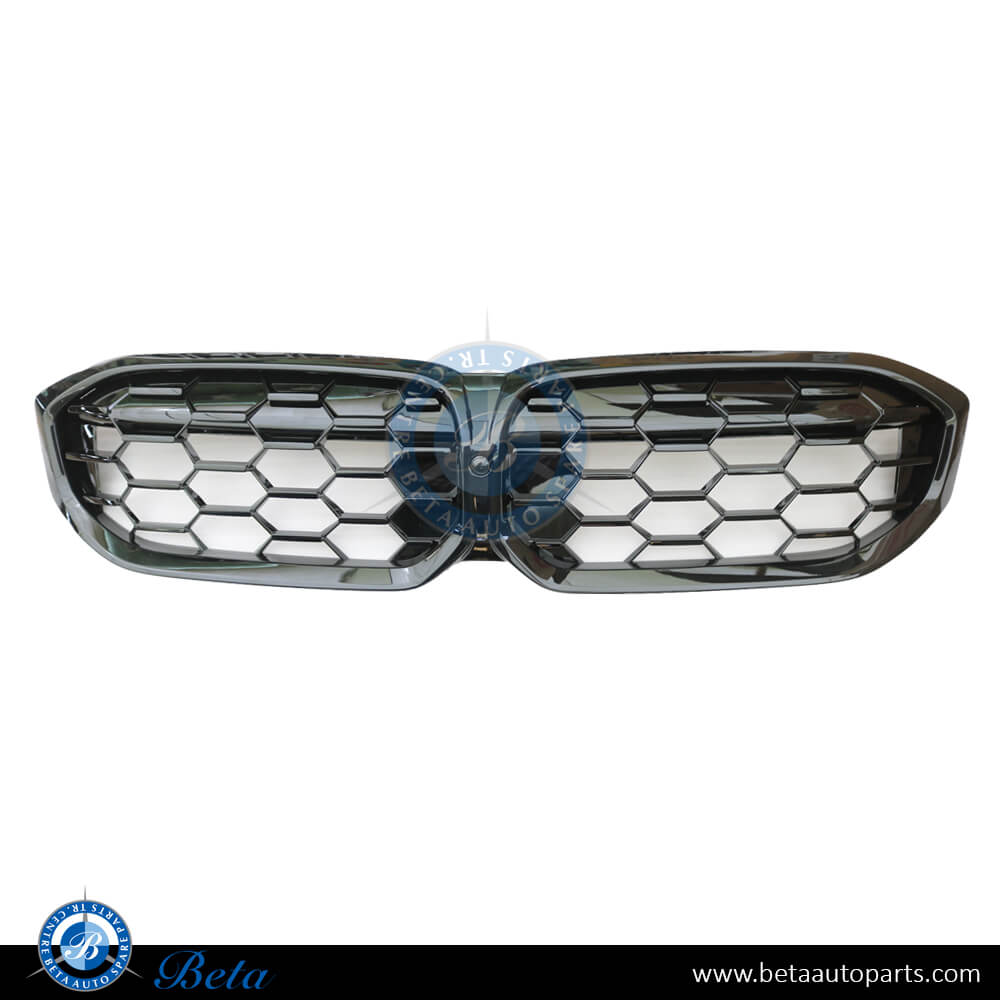 Radiator Grille M340 Look with Camera Hole All Black for BMW 3 Series G20 LCI 2023-Up models, Part Number 51115A1BFB2