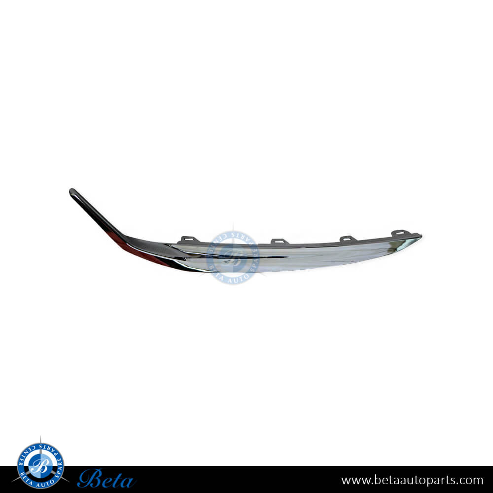 Left Side Front bumper Lower Chrome Moulding - Luxury for BMW 7 Series G11 / G12 LCI 2020-Up models, Part Number 51117475195