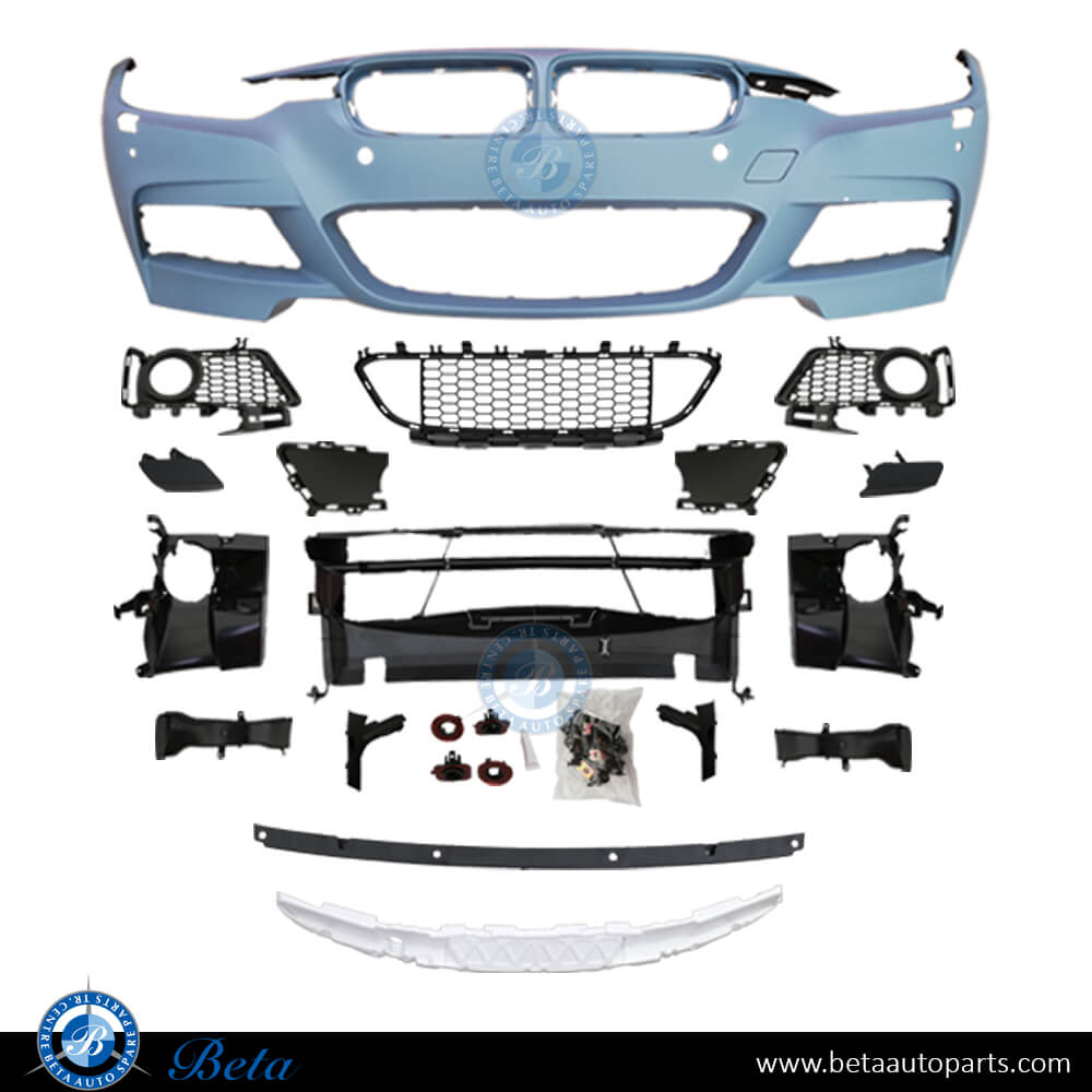 Front Bumper M-Tek with PDC / Washer and without Fog Lamp for BMW 3 Series F30 2012-2018 models, Part Number 51118055822F